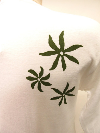 フラスタイル 七分袖 ストレッチTシャツ ティアレレイ ホワイト