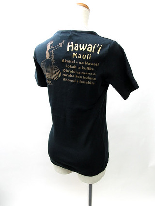 フラハワイ フラガール フライスTシャツ ブラック