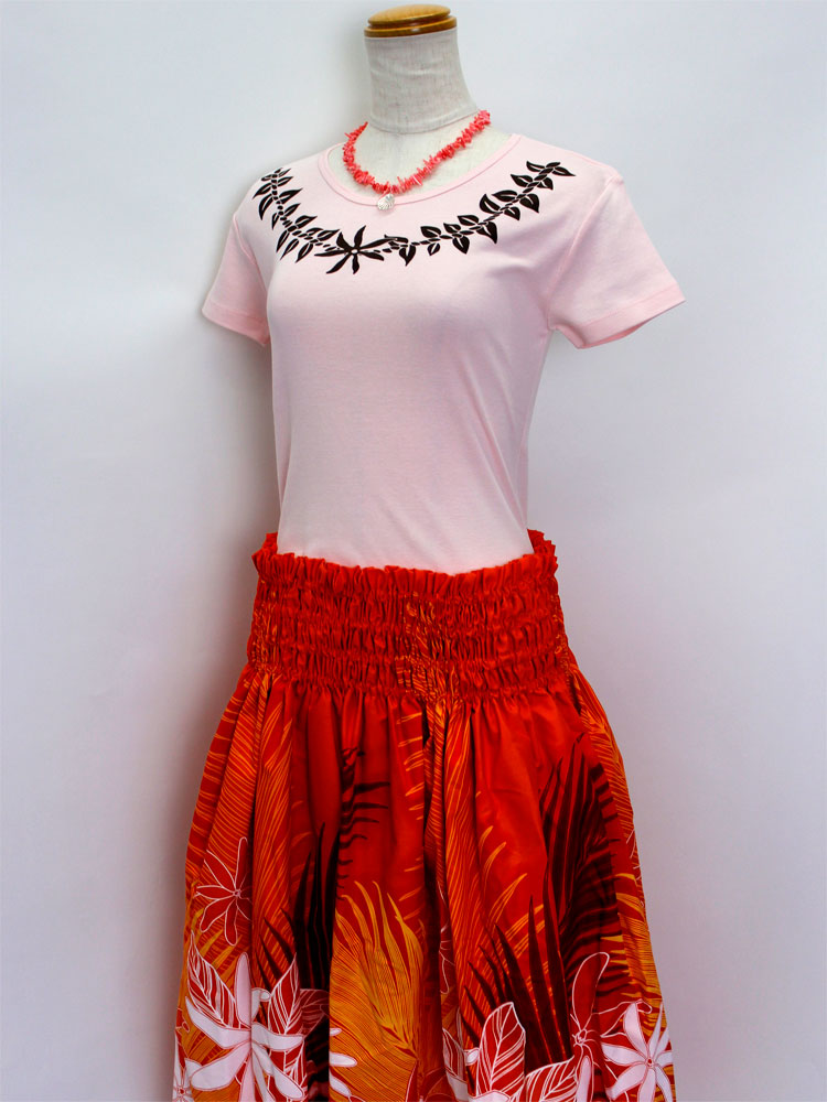 フラスタイル（Hula Style）Tシャツ ティアレレイ ピンク｜フラ