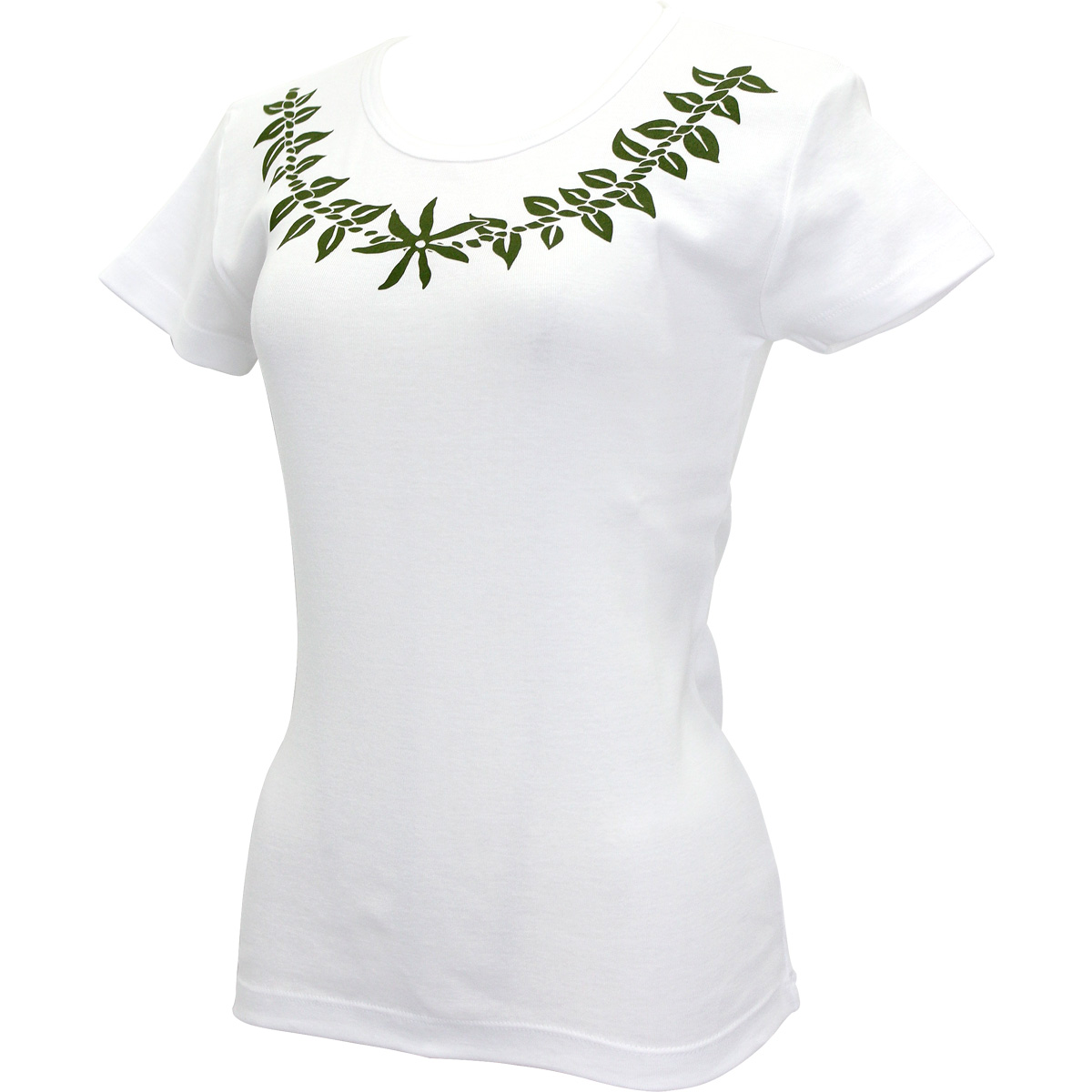 フラスタイル（Hula Style）Tシャツ ティアレレイ ホワイト｜フラとハワイアンスタイル専門店 ララフラ