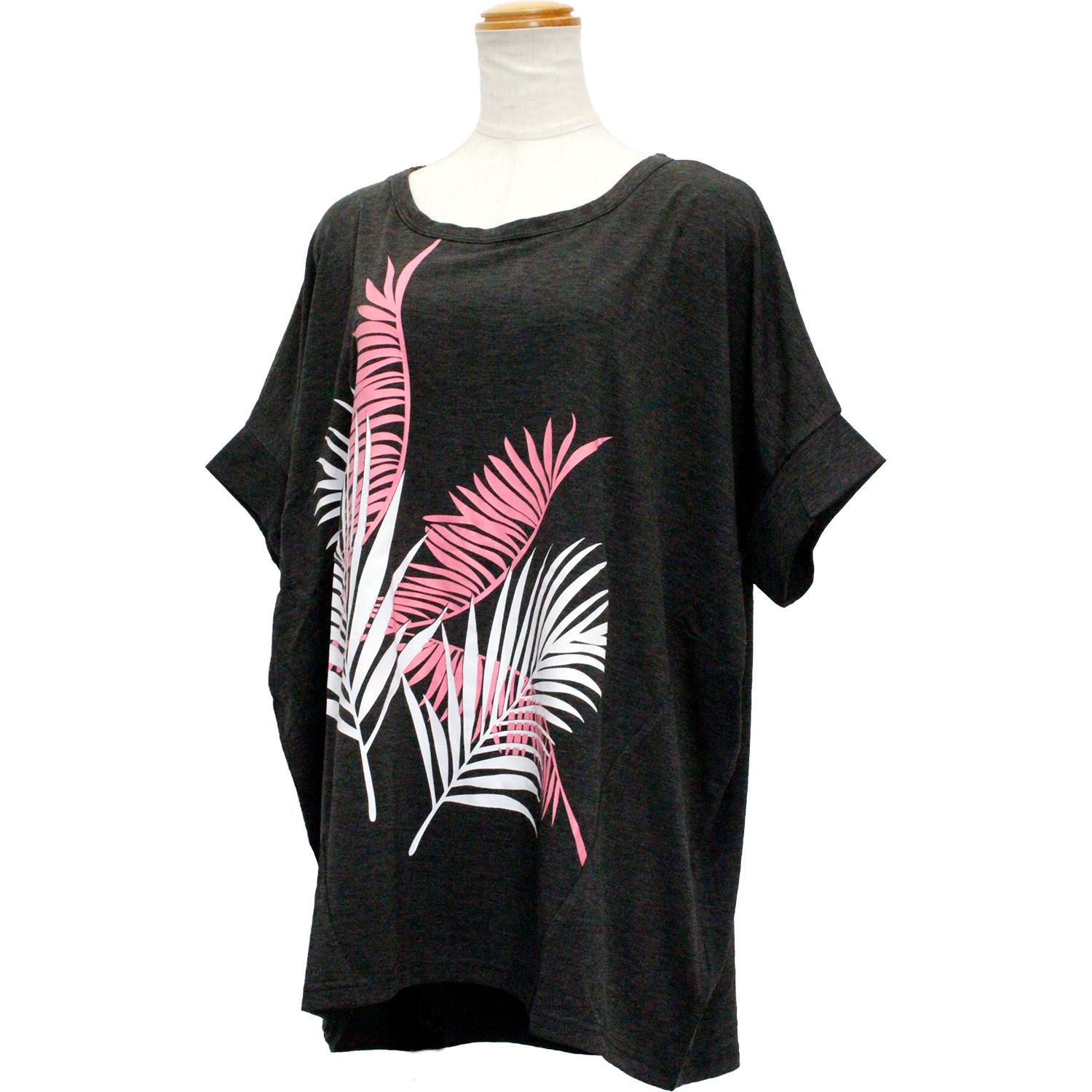PUKANA ドルマンTシャツ ハワイアンリーフ チャコール