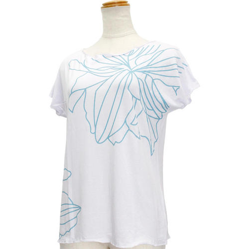 Lahaina ノースリーブストレッチTシャツ シェードライン ホワイト