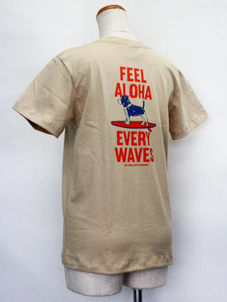 ハレイワ公式Tシャツ ALOHAドッグ サンドベージュ