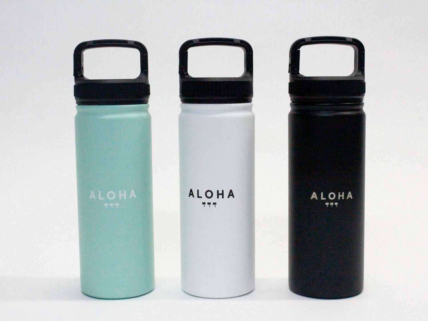 ステンレス耐熱ボトル ALOHAシンプルデザイン ホワイト