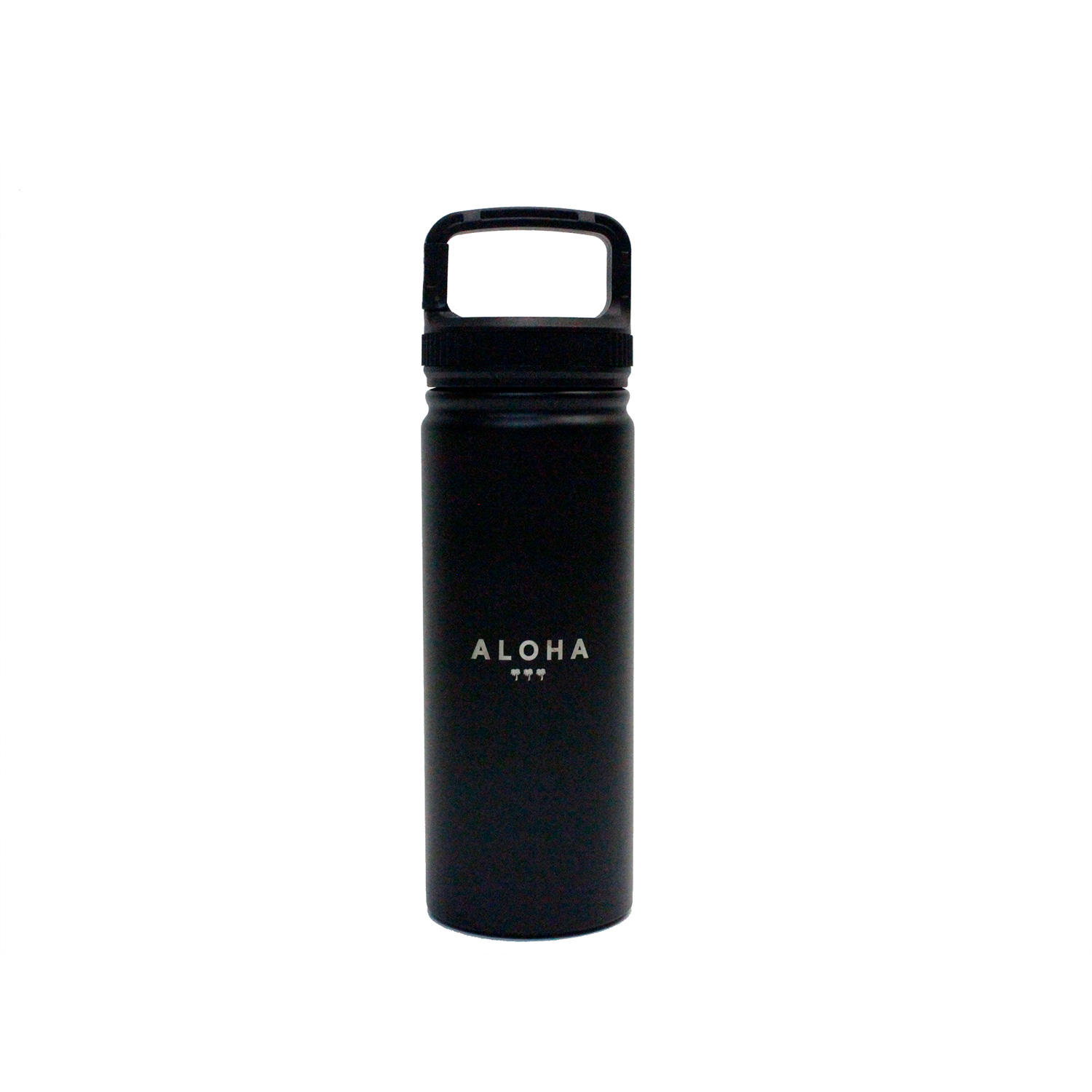 ステンレス耐熱ボトル ALOHAシンプルデザイン ブラック