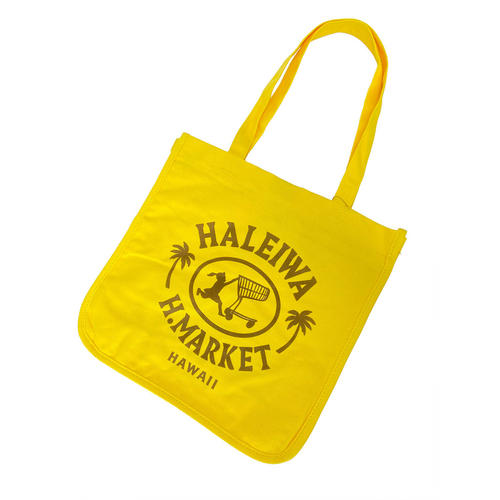 ハレイワ公式（HALEIWA）キャバスビッグトートバッグ ハッピーマーケットイエロー