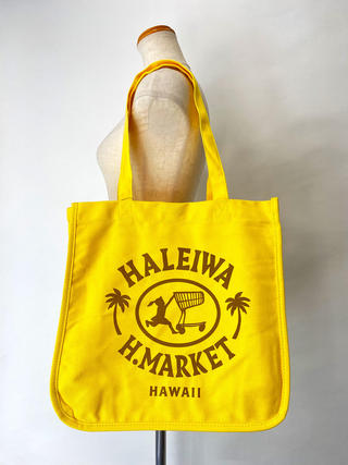 ハレイワ公式（HALEIWA）キャバスビッグトートバッグ ハッピーマーケットイエロー