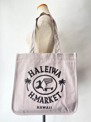 ハレイワ公式（HALEIWA）キャバスビッグトートバッグ ハッピーマーケットグレー