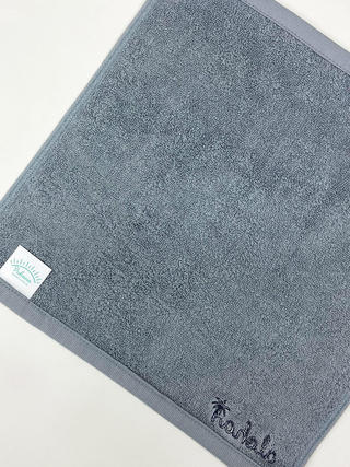 ハワイアン刺繍ハンドタオル アロハロゴ グレー