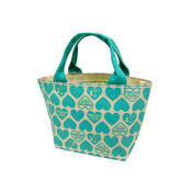 ハレイワ公式（HALEIWA）コーティングトートバッグＳサイズ ハートターコイズ