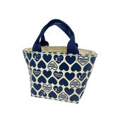 ハレイワ公式（HALEIWA）コーティングトートバッグＳサイズ ハートネイビー