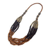 フラハワイアン ウッドプラビーズ グラデーションネックレス ブラウン