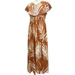 PUKANA フリル２way ドレスワンピース パームリーフ ベージュ