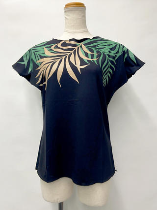 PUKANA ノースリーブストレッチTシャツ ラウアエ ブラック ML&XL