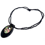 ピュアビーズネックレス ダブルシェル ブラック