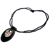 ピュアビーズネックレス ダブルシェル ブラック