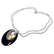 ピュアビーズネックレス ダブルシェル ホワイト