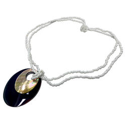 ピュアビーズネックレス ダブルシェル ホワイト