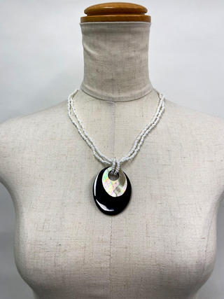 ピュアビーズネックレス ダブルシェル ホワイト