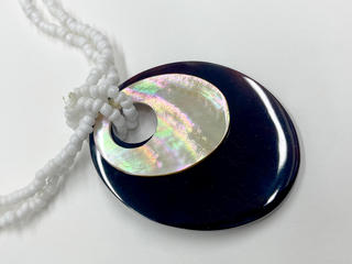 ピュアビーズネックレス ダブルシェル ホワイト