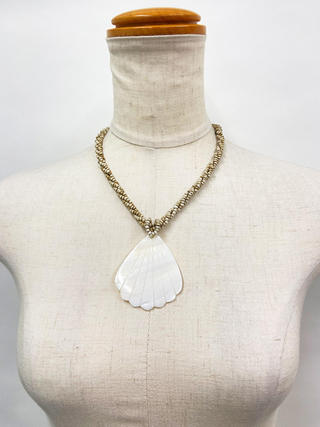 ピュアビーズネックレス パールシェル ナチュラル