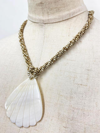 ピュアビーズネックレス パールシェル ナチュラル