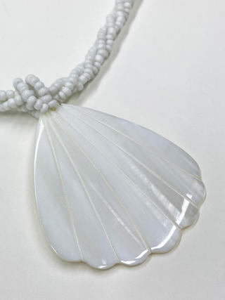 ピュアビーズネックレス パールシェル ホワイト