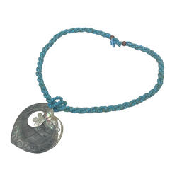 ピュアビーズネックレス オープンハートティアレ ターコイズ