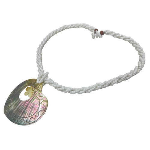 ピュアビーズネックレス オープンハートティアレ ホワイト