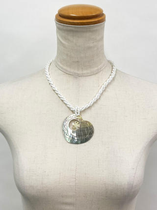 ピュアビーズネックレス オープンハートティアレ ホワイト