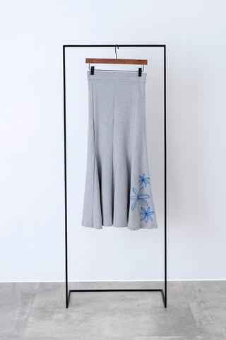 裏毛マーメイドスカート トリプルティアレ グレー