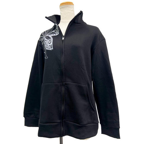 スタンドネック ジップブルゾン ティアレ ブラック