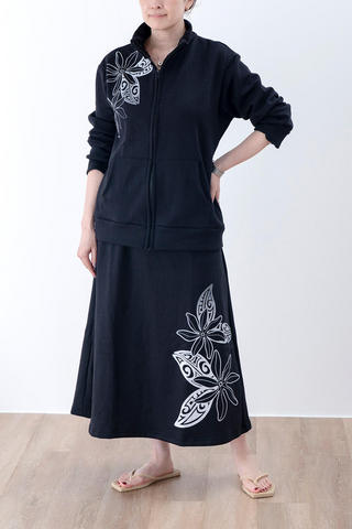 裏起毛スウェットスカート ティアレ ブラック