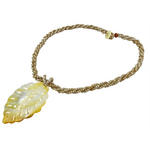 ピュアビーズネックレス モンステラスカルプ ナチュラル