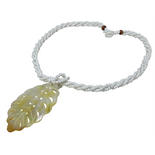 ピュアビーズネックレス モンステラスカルプ ホワイト