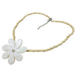 ウッドビーズネックレス ティアレ ナチュラルホワイト