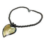 ピュアビーズネックレス ソリッドハート ブラックシルバー