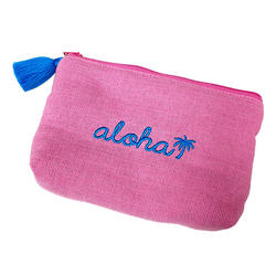 alohaイカット生地ポーチ ピンク