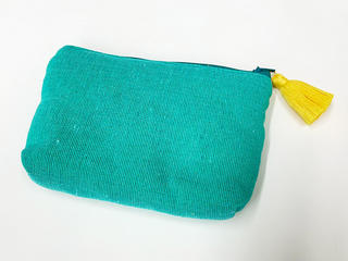 alohaイカット生地ポーチ ターコイズ