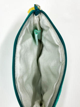 alohaイカット生地ポーチ ターコイズ