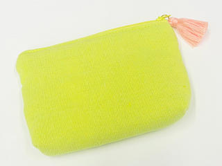 alohaイカット生地ポーチ ライムイエロー