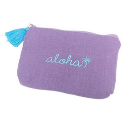 alohaイカット生地ポーチ パープル