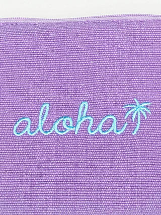 alohaイカット生地ポーチ パープル