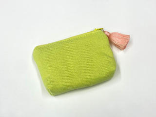 alohaイカット生地ミニポーチ ライムイエロー