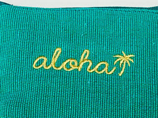 alohaイカット生地ミニポーチ ターコイズ