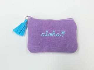 alohaイカット生地ミニポーチ パープル
