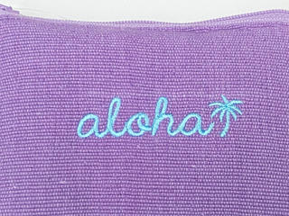 alohaイカット生地ミニポーチ パープル