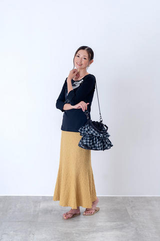 PUKANA 七分袖 ストレッチTシャツ オヒアレフアブラック
