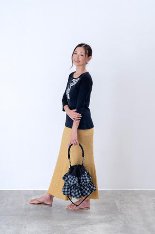 PUKANA 七分袖 ストレッチTシャツ ティアレカヒコ ブラック