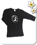 ７分袖ストレッチTシャツ フラガール ブラック